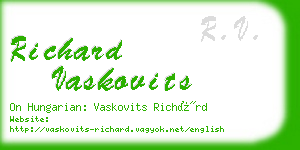 richard vaskovits business card